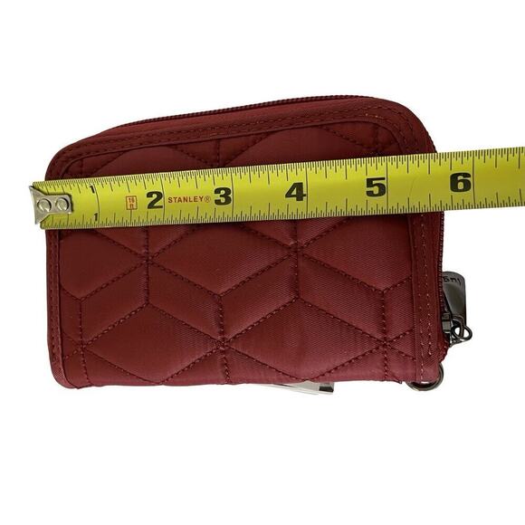 LUG Rodeo RFID Quilted Wristlet Zip Around Small Wallet in Rosewood Red NWT - Picture 9 of 9